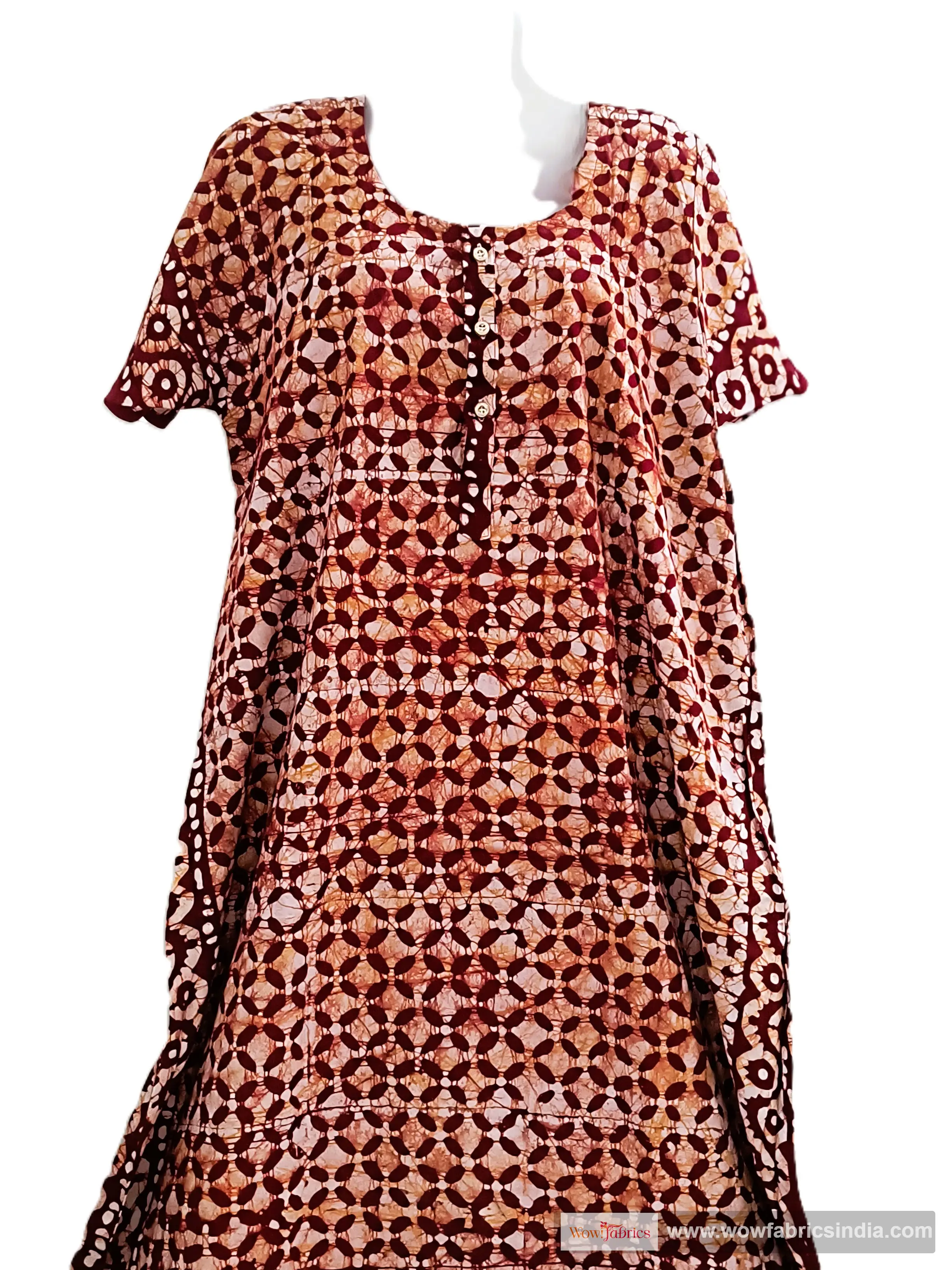 Batik work ladies gown - red